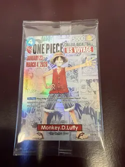 Bandai Namco Monkey.D.Luffy US Voyage Promo Full Art Holo One Piece CCG P-055 - Image 1