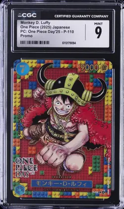 2025 ONE PIECE JPN PC: ONE PIECE DAY '25 PROMO #P-110 MONKEY D LUFFY CGC 9 - Image 1