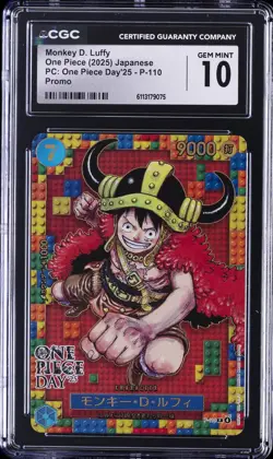 2025 ONE PIECE JPN PC: ONE PIECE DAY '25 PROMO MONKEY D LUFFY CGC 10 GEM MINT - Image 1