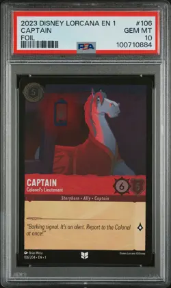 2023 DISNEY LORCANA EN 1-THE FIRST CHAPTER CAPTAIN - COLONEL'S LIEUTENANT PSA 10 - Image 1