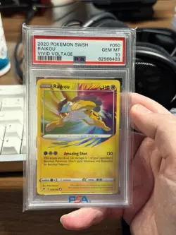 Pokemon TCG Raikou Vivid Voltage Amazing Rare Card, PSA 10 - Image 1