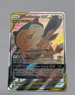 EEVEE & SNORLAX GX Tag Team Black Star Promo SM169 NM Pokemon Card 2019 - B - Image 1