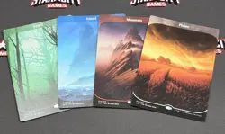 MTG Lot of 4 Basic Land (Full Art)- DAMAGED -Unstable Magic Cards - Image 1