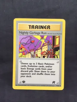 Pokemon Cards: Team Rocket 1st Edition Uncommon: Nightly Garbage Run 77/82 - Image 1