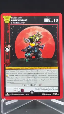 Chibi Wendigo 10/174 MetaZoo Native 1st Edition REVERSE Holo Foil Card NM/MINT - Image 1