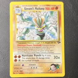 Pokemon Giovanni's Machamp Gym Challenge Holo Rare 100 HP Card 6/132 English - Image 1