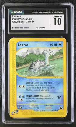 CGC 10 GEM MINT Lapras 2003 Skyridge 71/144 Pokemon Card - Image 1