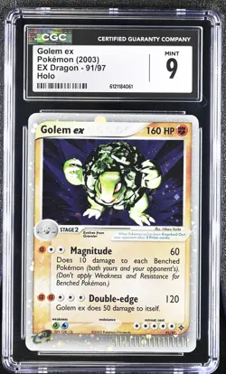 CGC 9 MINT Golem ex 2003 EX Dragon 91/97 Holo Pokemon Card - Image 1