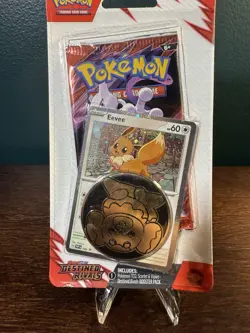 Pokemon TCG Eevee Card & Coin Blister Pack Set - Image 2