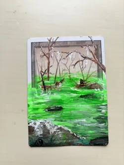 Magic The Gathering, Altered Land MTG: SWAMP, Custom Hand Painted Card Alter - Image 1