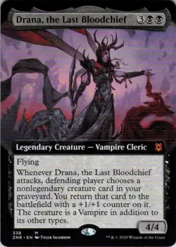 MTG Drana, the Last Bloodchief (Extended Art) (338) | NM | Zendikar Rising {ZNR} - Image 1