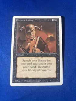 DEMONIC TUTOR MP Revised 3rd Edition Vintage mtg Magic fast shipping - Image 1