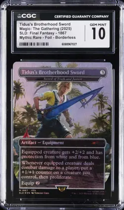 2025 MTG MYTHIC RARE FOIL BRODERLESS TIDUS'S BROTHERHOOD SWORD CGC 10 GEM MINT - Image 1