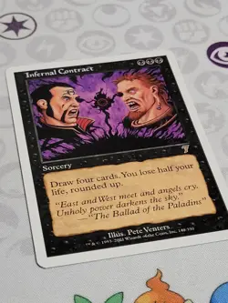 C3592 MAGIC MTG 7TH EDITION INFERNAL CONTRACT #143 LP RARE - Image 2