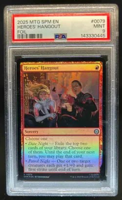 2025 Magic: MTG Marvel's Spider-Man Heroes' Hangout Foil Uncommon #0079 PSA 9 - Image 1