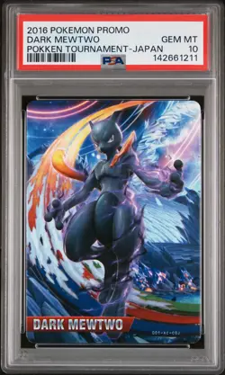 2016 POKEMON PROMO POKKEN TOURNAMENT JPN DARK MEWTWO PSA 10 - Image 1