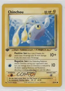 Chinchou 1st Ed. Pokemon Neo Revelation #42 2001 - Image 1