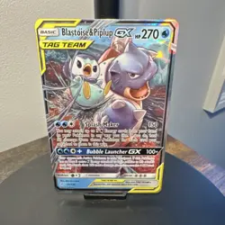 Pokemon Blastoise & Piplup GX 38/236 Sm-Cosmic Eclipse TAG TEAM Ultra Rare Holo… - Image 4