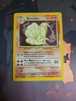 Pokemon TCG Ninetales Holo Rare Base Set 12/102 Unlimited Holo HP - Image 1