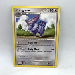 Purugly 36/130 Diamond And Pearl Pokemon TCG HP Creased - Image 1