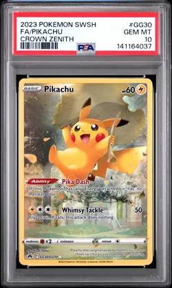 2023 POKEMON SWORD & SHIELD CROWN ZENITH #GG30 FULL ART/PIKACHU PSA 10 - Image 1