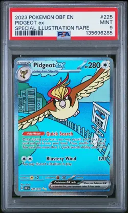 2023 POKEMON OBF EN-OBSIDIAN FLAMES SPECIAL ILLUSTRATION RARE PIDGEOT EX PSA 9 - Image 1