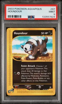 2003 POKEMON AQUAPOLIS #87 HOUNDOUR PSA 9 - Image 1