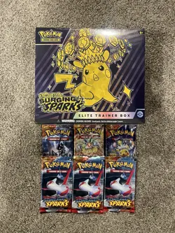 Pokemon Surging Sparks Elite Trainer Box (ETB) + Six (6) Booster Packs - Image 1