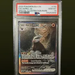 2025 POKEMON BLK EN-BLACK BOLT 168 EXCADRILL EX SIR PSA 10 - Image 1