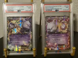 PSA 9 MINT 2016 POKEMON XY BLACK STAR MEWTWO EX PROMO EX BOX #XY183 & #XY107 - Image 1