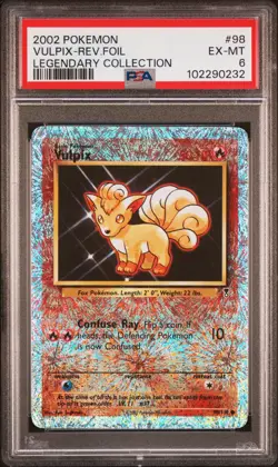2002 Pokemon Legendary Collection Reverse Holo Vulpix #98 PSA 6 - Image 1