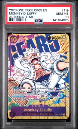 2023 ONE PIECE OP05-AWAKENING OF THE NEW ERA GEAR5 #119 MONKEY D. LUFFY PSA 10 - Image 1