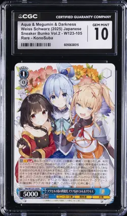 2025 WEISS SCHWARZ RARE KONOSUBA JPN AQUA & MEGUMIN & DARKNESS CGC 10 GEM MINT - Image 1