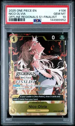 Nico Olvia Regional Finalist Card Set 2025 Vol.1 OP09-106 One Piece Foil PSA 10 - Image 1