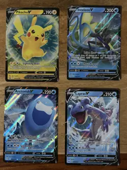 Pokemon 11 Card V Lot NM-M (Pikachu, Lapras, Mew, Intelion, Gyarados, And More!) - Image 2