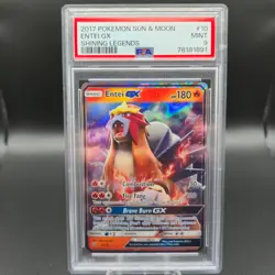 Entei GX 10/73 Pokemon Card - Shining Legends Holo - PSA 9 - Image 1