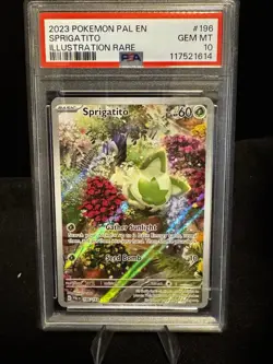 Pokemon TCG Sprigatito Scarlet &Violet Paldea Evolved Holo Card196/193 PSA 10 - Image 1