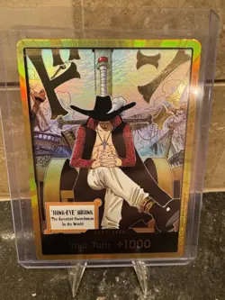DON!! Card (Dracule Mihawk) (Gold) The Azure Sea's Seven Foil - Image 2