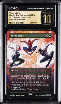 2025 MAGIC: THE GATHERING RARE BORDERLESS THREE VISITS CGC 10 PRISTINE - Image 1