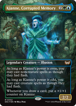Kianne, Corrupted Memory 2 BORDERLESS NM FOIL Duskmourn DSC Magic MTG - Image 1