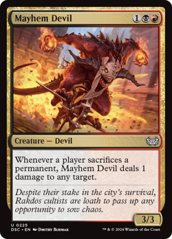 Mayhem Devil 225 Near Mint Duskmourn House of Horror Commander DSC Magic MTG - Image 1