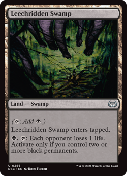 Leechridden Swamp 286 NM Duskmourn House of Horror Commander DSC Magic MTG - Image 1