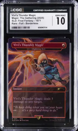 2025 MTG RARE FOIL BORDERLESS #1871 VIVI'S THUNDER MAGIC CGC 10 GEM MINT - Image 1