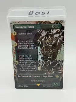MTG Summon: Titan Final Fantasy Foil Borderless Rare NM/M - Image 1