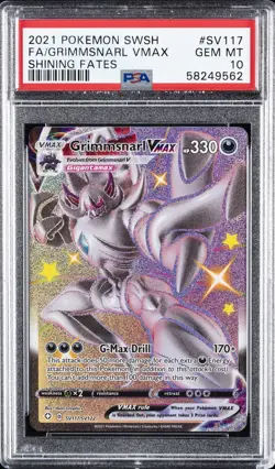 2021 POKEMON SWORD & SHIELD SHINING FATES #SV117 FULL ART/GRIMMSNARL VMAX PSA 10 - Image 1
