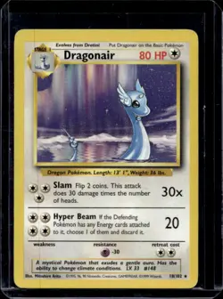 1999 Pokemon Shadowless Dragonair #18/102 - Image 1