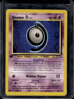 2001 Pokemon Neo Discovery 1st Edition Unown D #47/75 - Image 1