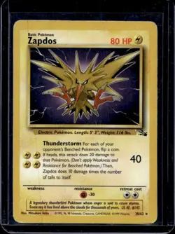 1999 Pokemon Fossil Zapdos #30/62 - Image 1