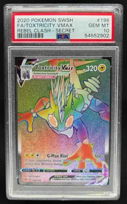 2020 Pokemon SWSH Rebel Clash Toxtricity VMAX #196/192 PSA 10 - Image 1