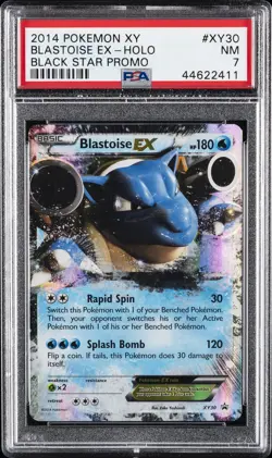 2014 POKEMON XY BLACK STAR PROMO #XY30 BLASTOISE EX PSA 7 - Image 1
